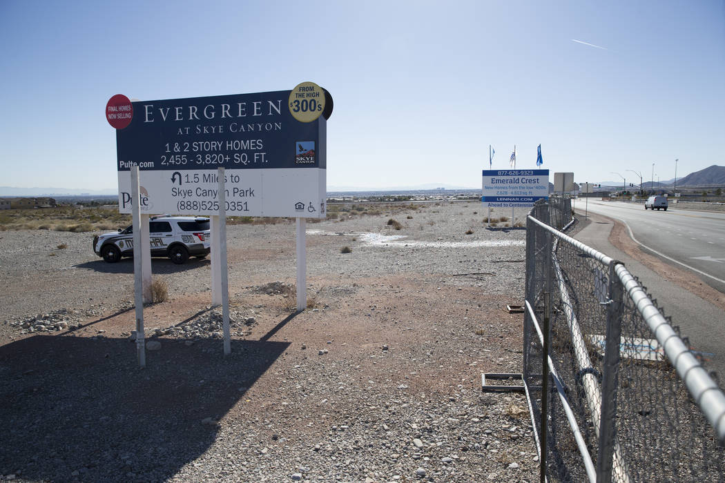 The intersection of Hualapai Way and Deer Springs Way where an Albertons store is scheduled to open in November, in Las Vegas, Tuesday, Jan. 23, 2018. Erik Verduzco Las Vegas Review-Journal @Erik_ ...