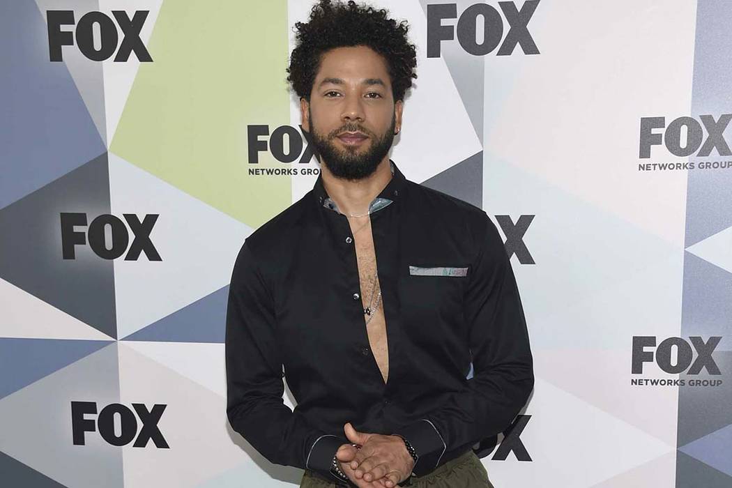Jussie Smollett, a cast member in the TV series "Empire," attends the Fox Networks Group 2018 programming presentation afterparty in New York on May 14, 2018. (Evan Agostini/Invision/AP, File)