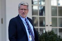 White House deputy chief of staff for communications Bill Shine stands in the Rose Garden before President Donald Trump speaks at the White House in Washington in January 2019. (AP Photo/Susan Walsh)