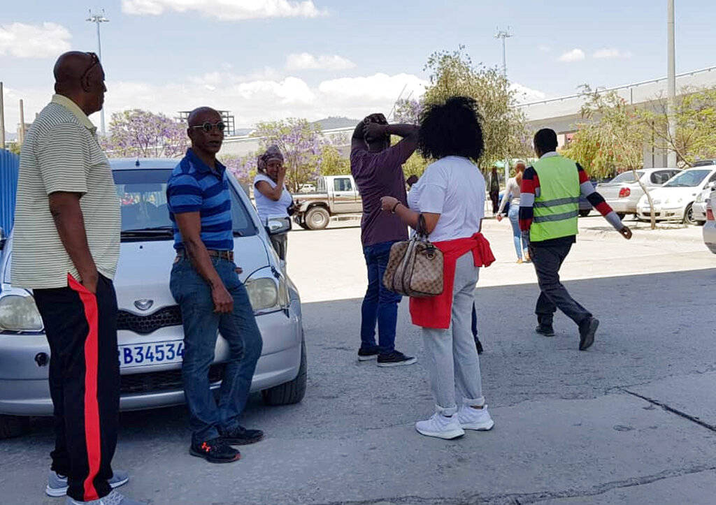 Family members arrive at Bole International airport in Addis Ababa, Ethiopia, Sunday, March 10, 2019, to check on information on the Ethiopian flight that crashed. An Ethiopian Airlines flight cra ...