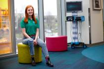 In this Wednesday, Feb. 20, 2019 photo, Lily Silverstein, of Paducah, Ky., a National Patient Ambassador for Shriners Hospitals for Children poses for a photo at Shriners Hospitals for Children in ...