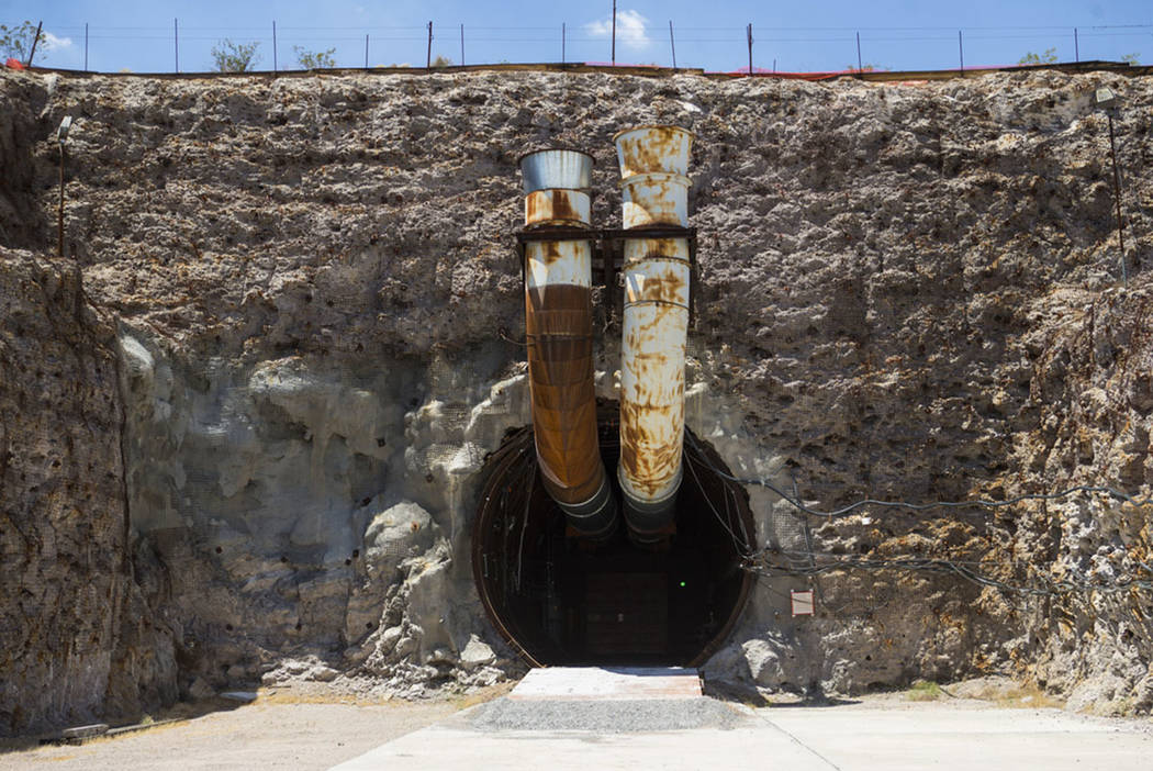 The south portal of Yucca Mountain near Mercury on Saturday, July 14, 2018. (Chase Stevens Las Vegas Review-Journal @csstevensphoto)