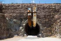 The south portal of Yucca Mountain near Mercury on Saturday, July 14, 2018. (Chase Stevens/Las Vegas Review-Journal @csstevensphoto)