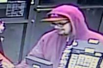 Las Vegas police want help finding a man they said robbed a business in the south valley in February. (LVMPD)