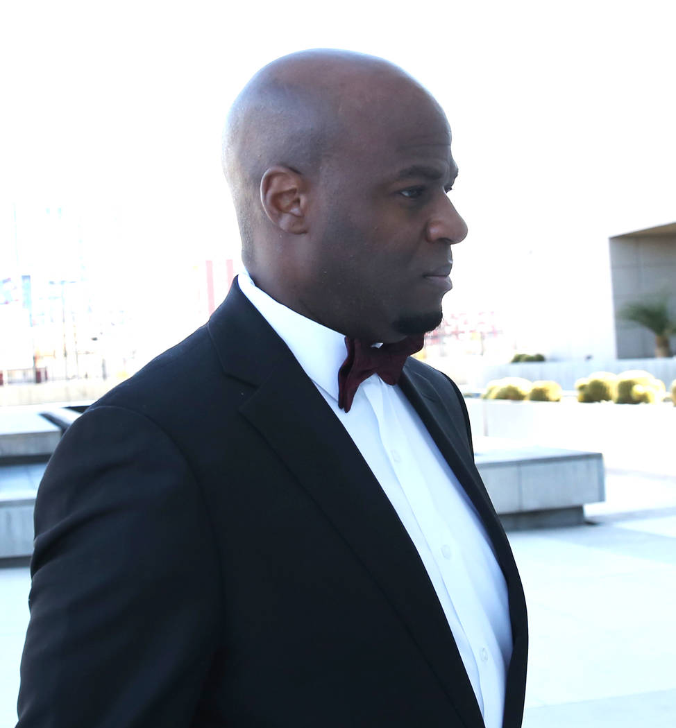 Former Nevada Senate majority leader Kelvin Atkinson arrives at the Lloyd George U.S. Courthouse on Monday, March. 11, 2019, in Las Vegas. Bizuayehu Tesfaye Las Vegas Review-Journal @bizutesfaye