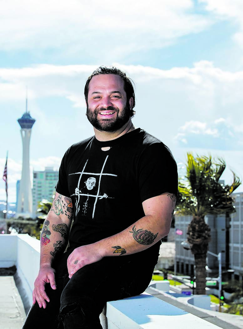 Owner/restaurateur Marc Marrone on the rooftop of a future restaurant he's developing at 201 South Las Vegas Blvd. on Monday, Feb. 18, 2019, in Las Vegas. (Benjamin Hager Review-Journal) @Benjamin ...