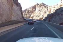 This image from video shows vehicles on Interstate 15 traveling through the Virgin River Gorge. (Courtesy, Arizona Department of Transportation)