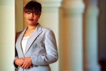 In this Feb. 10, 2000, file photo, Freeda Foreman stands in The Regent Las Vegas Hotel and Casino in Las Vegas, following a press conference announcing her professional boxing debut. The 42-year-o ...