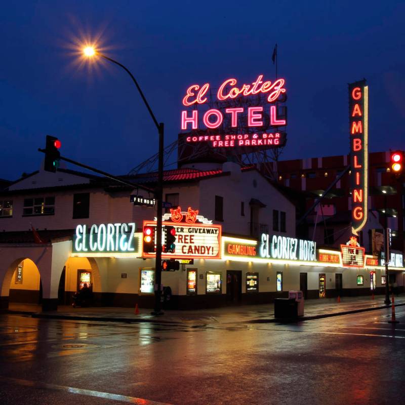 Las Vegas' oldest continuously operating casino, the El Cortez, sits at the corner of Fremont and 6th streets in downtown Las Vegas. (K.M. Cannon/Las Vegas Review-Journal)
