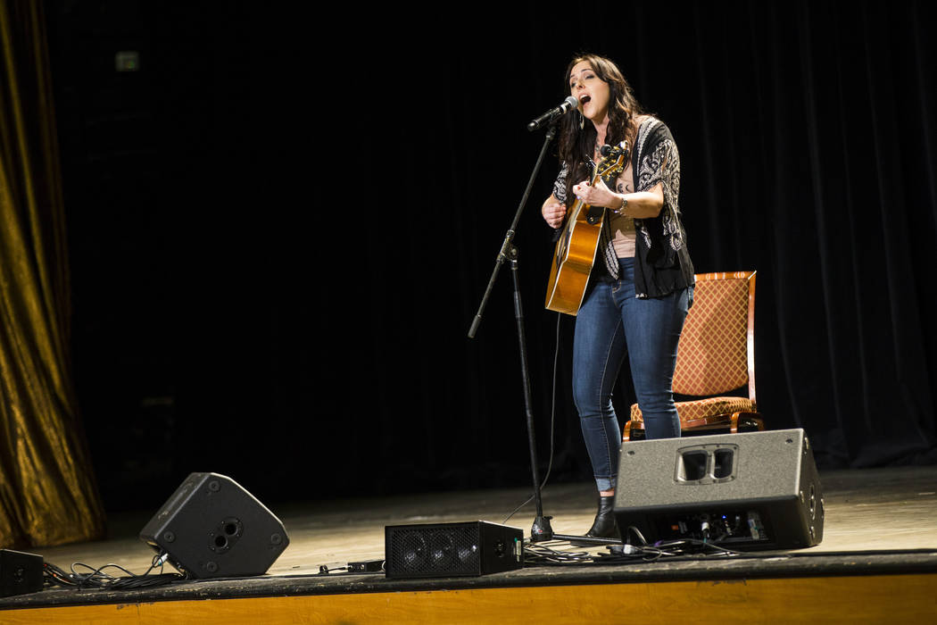 Jolana Sampson performs as part of the Composers Showcase of Las Vegas during the fifth annual AgeWell Expo at the Rio Convention Center in Las Vegas on Saturday, March 16, 2019. (Chase Stevens/La ...