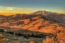 Orange sunlight bathes a patch of the Ruby Mountains that was being evaluated for possible lease to oil and gas developers. (Patrick Donnelly/Center for Biological Diversity)