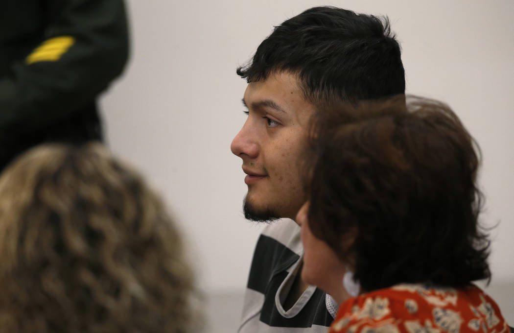 Wilber Martinez-Guzman appears in Carson City Justice Court in Carson City on Jan. 24, 2019. Martinez-Guzman, a Salvadoran immigrant in the country illegally, faces murder charges in the killing ...