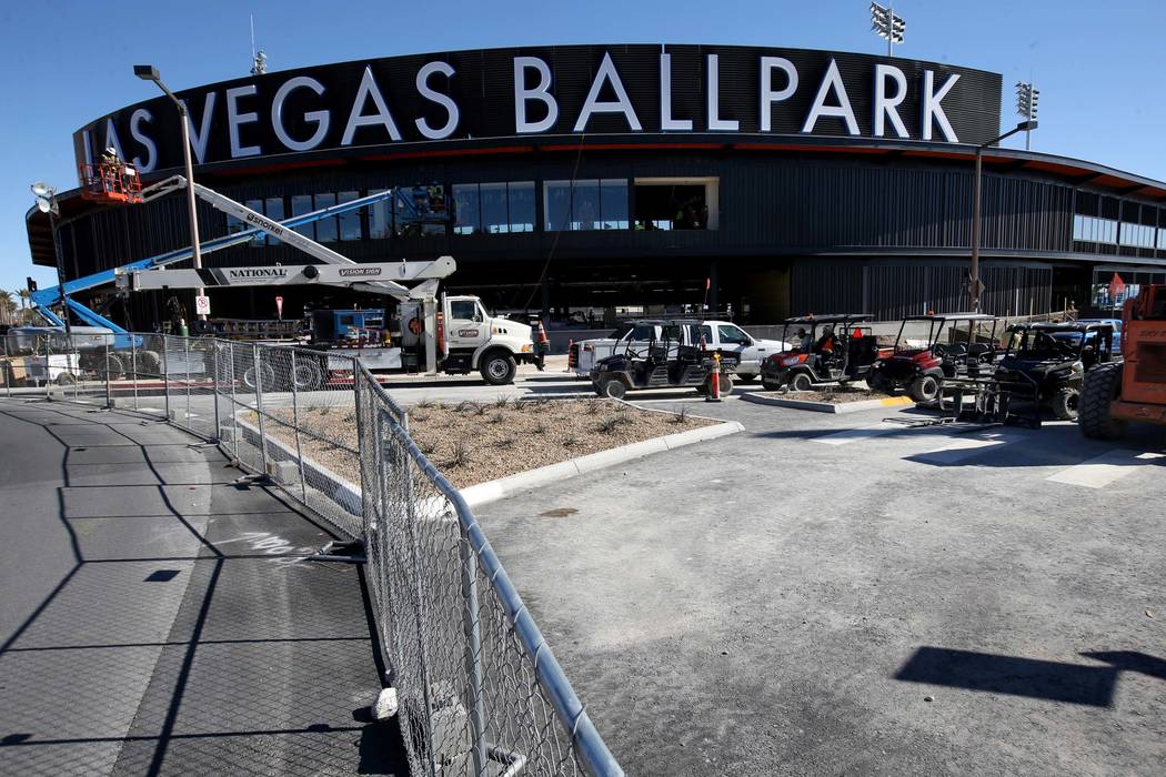 Construction continues at Las Vegas Ballpark Thursday, March 14, 2019. (K.M. Cannon/Las Vegas Review-Journal) @KMCannonPhoto