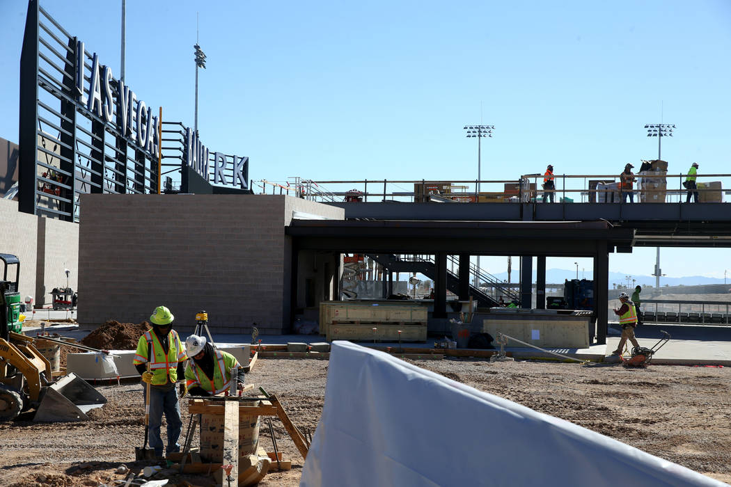 Construction continues at Las Vegas Ballpark Thursday, March 14, 2019. (K.M. Cannon/Las Vegas Review-Journal) @KMCannonPhoto