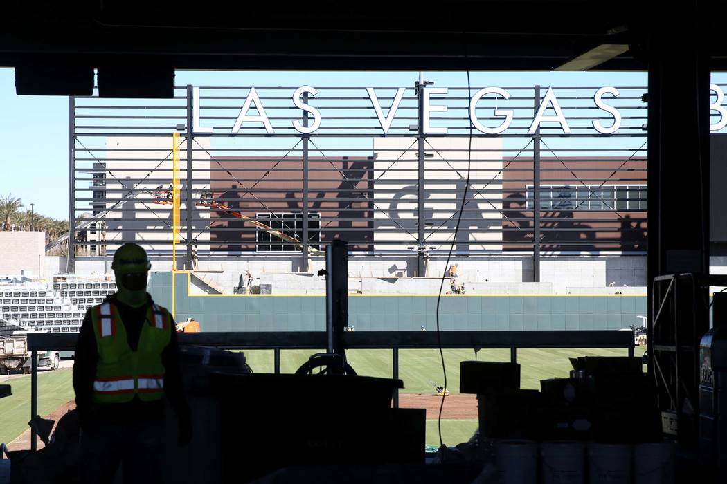 Construction continues at Las Vegas Ballpark Thursday, March 14, 2019. (K.M. Cannon/Las Vegas Review-Journal) @KMCannonPhoto