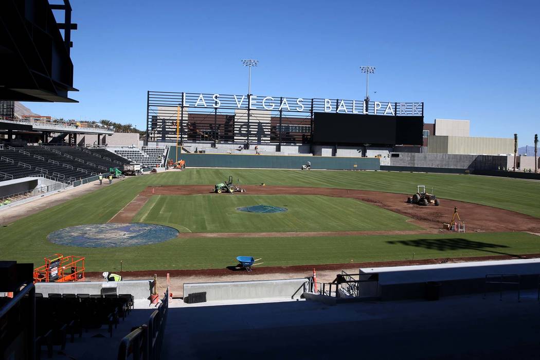 Construction continues at Las Vegas Ballpark Thursday, March 14, 2019. (K.M. Cannon/Las Vegas Review-Journal) @KMCannonPhoto