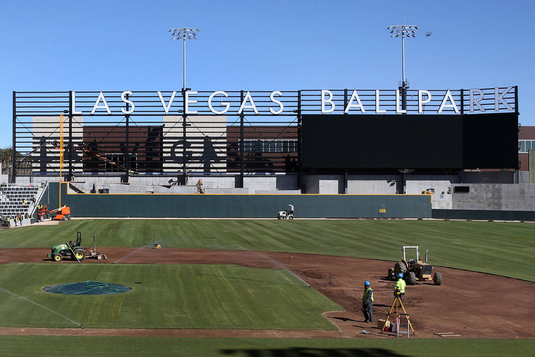 Construction continues at Las Vegas Ballpark Thursday, March 14, 2019. (K.M. Cannon/Las Vegas Review-Journal) @KMCannonPhoto