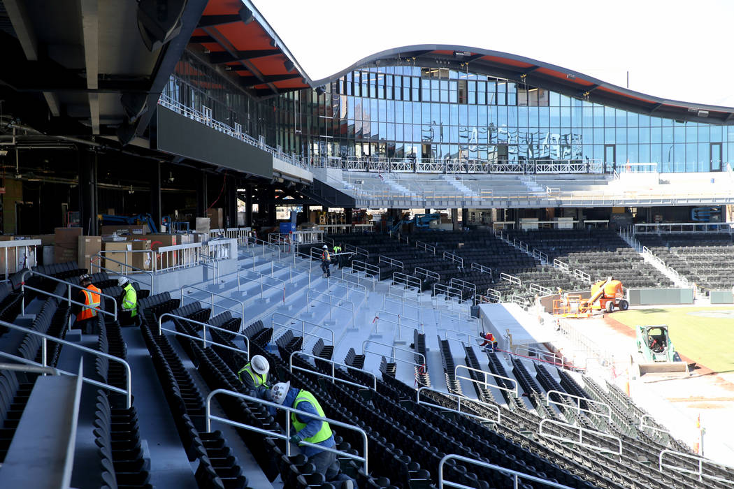 Work continues at Las Vegas Ballpark Thursday, March 14, 2019. (K.M. Cannon/Las Vegas Review-Journal) @KMCannonPhoto