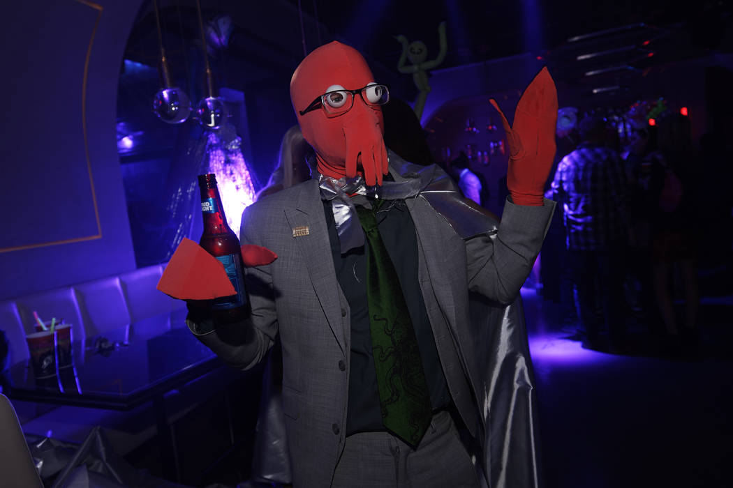 This costumed treasure celebrates the first anniversary of "Opium" at the Cosmopolitan of Las Vegas on Tuesday, March 12, 2019. (Spiegelworld)