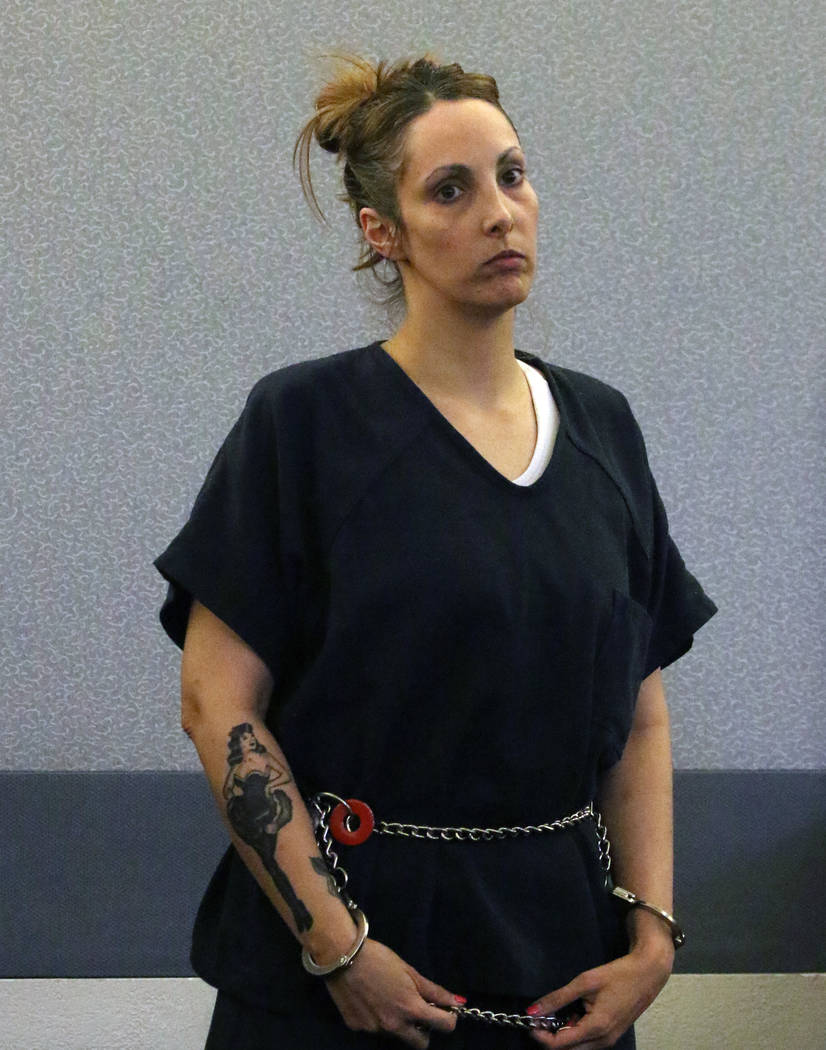 Alexis Plunkett, the jailed Las Vegas defense lawyer, appears in court at the Regional Justice Center on Friday, March 15, 2019, in Las Vegas. Bizuayehu Tesfaye Las Vegas Review-Journal @bizutesfaye