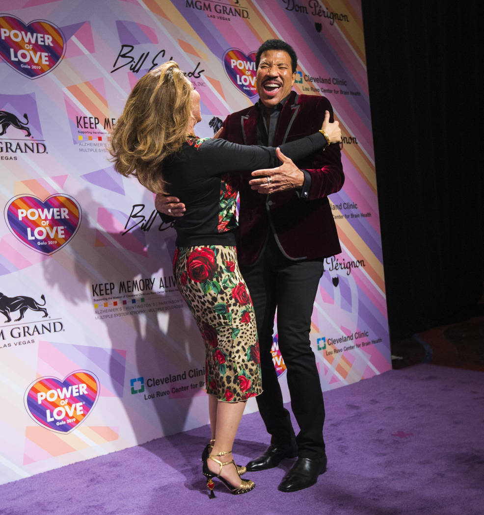 Shania Twain, left, and Lionel Richie pose on the red carpet for Keep Memory Alive's 23rd annual Power of Love gala, raising money for Cleveland Clinic Lou Ruvo Center for Brain Health's programs ...