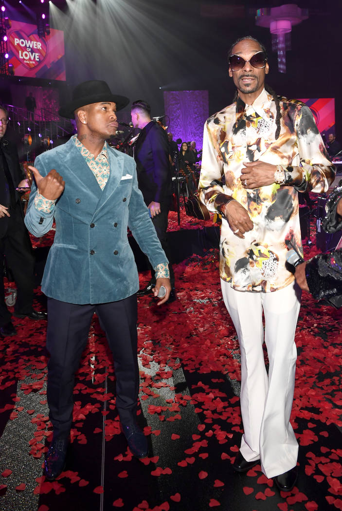 Ne-Yo, left, and Snoop Dogg attend the 23rd annual Keep Memory Alive "Power of Love Gala" benefit for the Cleveland Clinic Lou Ruvo Center for Brain Health at MGM Grand Garden Arena on March 16, 2 ...