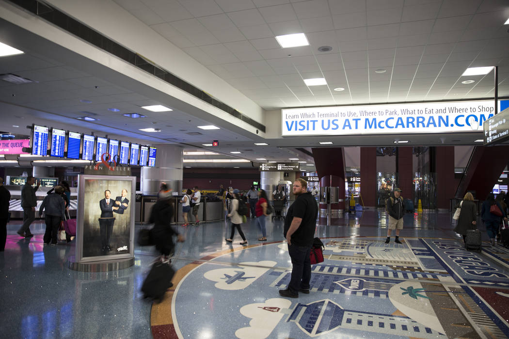 Terminal 1 en el aeropuerto internacional McCarran en Las Vegas. (Erik Verduzco / Las Vegas Review-Journal)
