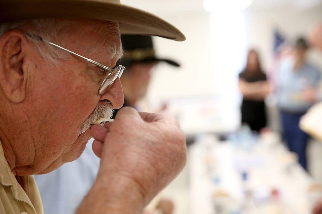 Jim Maehl of Las Vegas judges during Homestyle category competition chili at the Nevada State Chili Cook-off at Petrack Park in Pahrump Sunday, March 17, 2019. (K.M. Cannon/Las Vegas Review-Journa ...