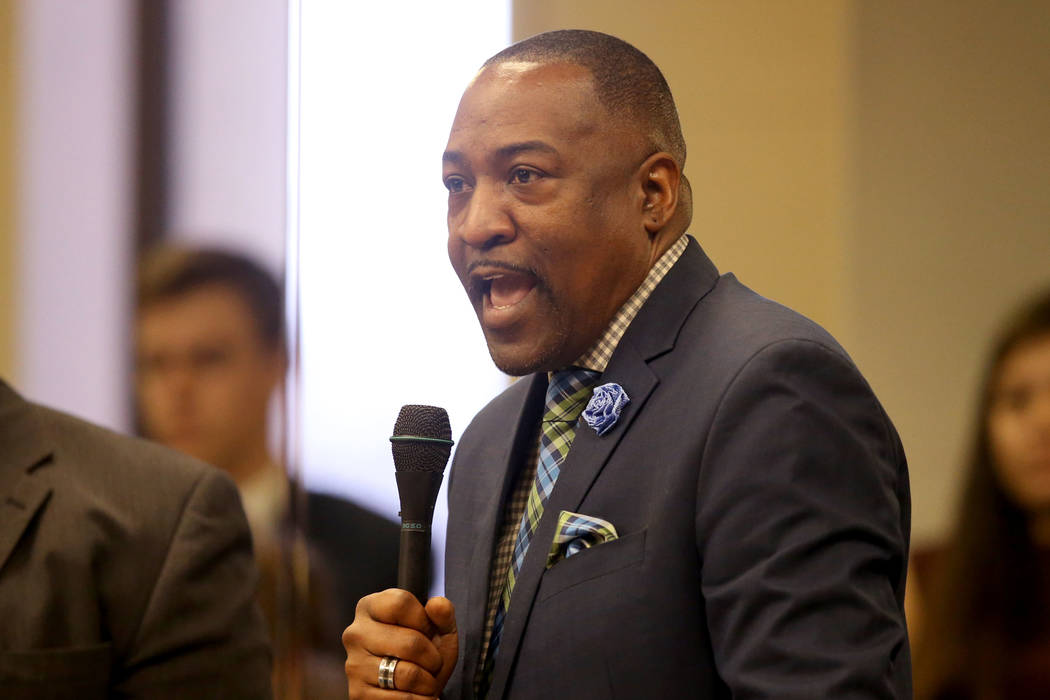 Assemblyman Tyrone Thompson, D- North Las Vegas, speaks during a floor session in the Legislative Building in Carson City Wednesday, Feb. 6, 2019. (K.M. Cannon/Las Vegas Review-Journal) @KMCannonPhoto