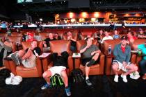 Guests react while watching a basketball game during the NCAA Tournament at the Westgate Superbook in Las Vegas Thursday, March 15, 2018. K.M. Cannon Las Vegas Review-Journal @KMCannonPhoto