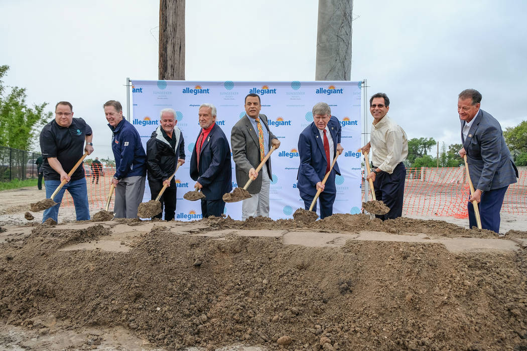 Las Vegas-based Allegiant Travel Co. entered a new era for the company Tuesday, March 19, 2019, breaking ground on a resort in Punta Gorda, Florida, with nearly 700 rooms and suites. (Allegiant Tr ...