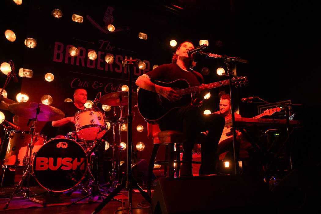 Bush, led by Gavin Rossdale, performs at The Barbershop Cuts and Cocktails at the Cosmopolitan of Las Vegas on Saturday, March 16, 2019. (Michael Simon/startraksphoto.com)