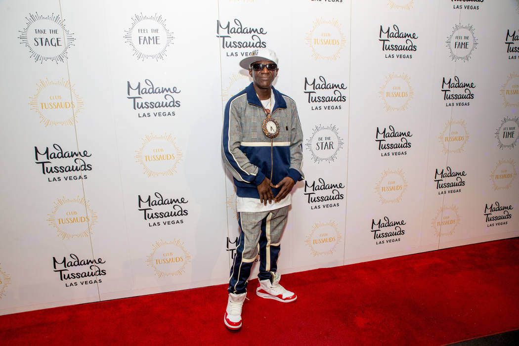 Flavor Flav is shown at Madame Tussauds Las Vegas' 20th anniversary party on Wednesday, March 20, 2019 (Key Lime Photo)