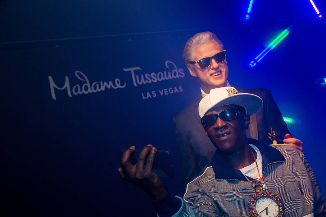 Flavor Flav is shown at Madame Tussauds Las Vegas' 20th anniversary party on Wednesday, March 20, 2019 (Key Lime Photo)