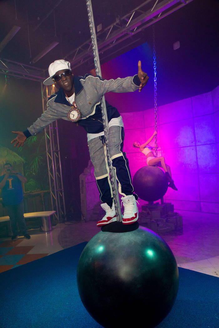 Flavor Flav is shown at Madame Tussauds Las Vegas' 20th anniversary party on Wednesday, March 20, 2019 (Key Lime Photo)