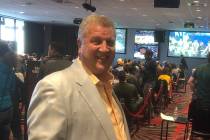 The D Las Vegas co-owner Derek Stevens is shown at Detroit Ballroom during the hotel's NCAA men's basketball tournament watch party on Thursday, March 21, 2019. (John Katsilometes/Las Vegas Review ...