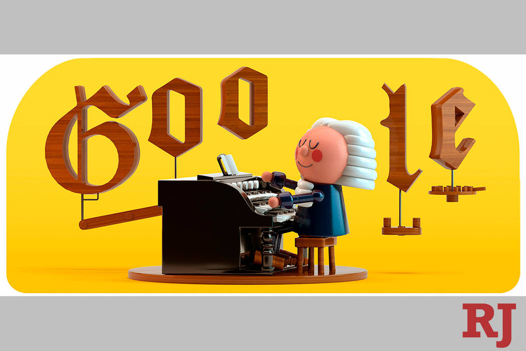 This image provided by Google shows the animated Google Doodle on Thursday, March 21, 2019. Google is celebrating composer Johann Sebastian Bach with its first artificial intelligence-powered Dood ...