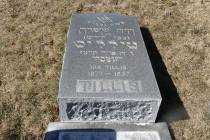 A toppled headstone at the Hebrew Cemetery in Fall River, Massachussetts. (Fall River Police Department)