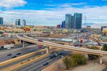 The Interstate 15, Tropicana Avenue interchange, seen here on Jan. 31, 2019, is set for a $200 million upgrade. Construction on the project is slated to begin in 2021 and finish in 2024. (Mick Ake ...