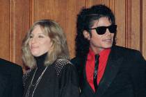 FILE - In this Dec. 14, 1986, file photo, singers Barbra Streisand and Michael Jackson attend the Scopus Awards of the American Friends of the Hebrew University ceremony in Los Angeles. Streisand ...