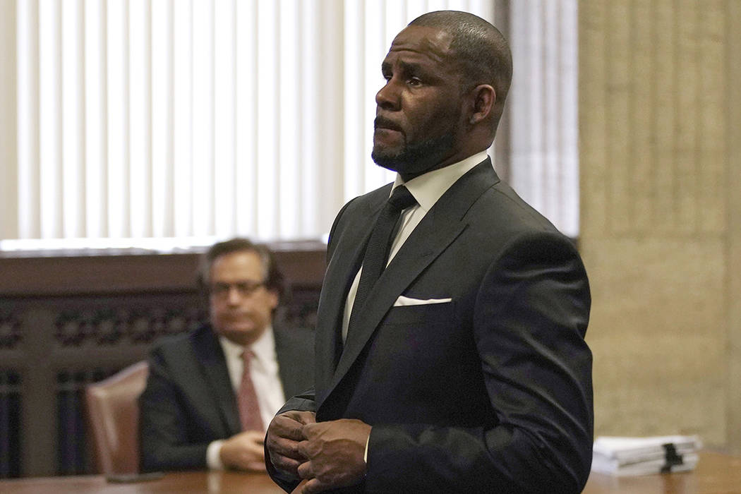 R. Kelly appears for a hearing Friday, March 22, 2019, at the Leighton Criminal Court Building in Chicago. (E. Jason Wambsgans/Chicago Tribune via AP, Pool, File)