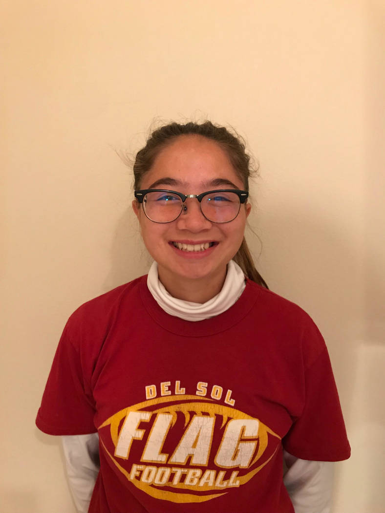 Del Sol's Stephanie Tewart is a member of the Nevada Preps all-state flag football team.