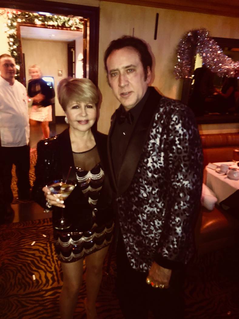 Pia Zadora and Nicolas Cage are shown at Piero's Italian Restaurant on Dec. 31, 2017 (Piero's Italian Restaurant)