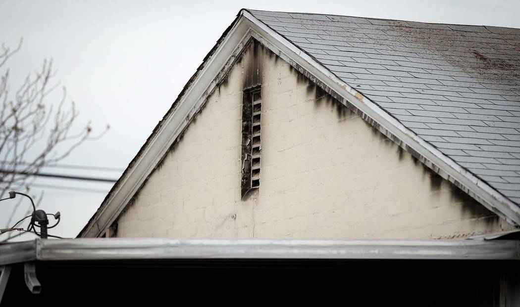 One person died and another was injured in a fire at 721 N. 1st St. in Las Vegas, Wednesday, Ma ...