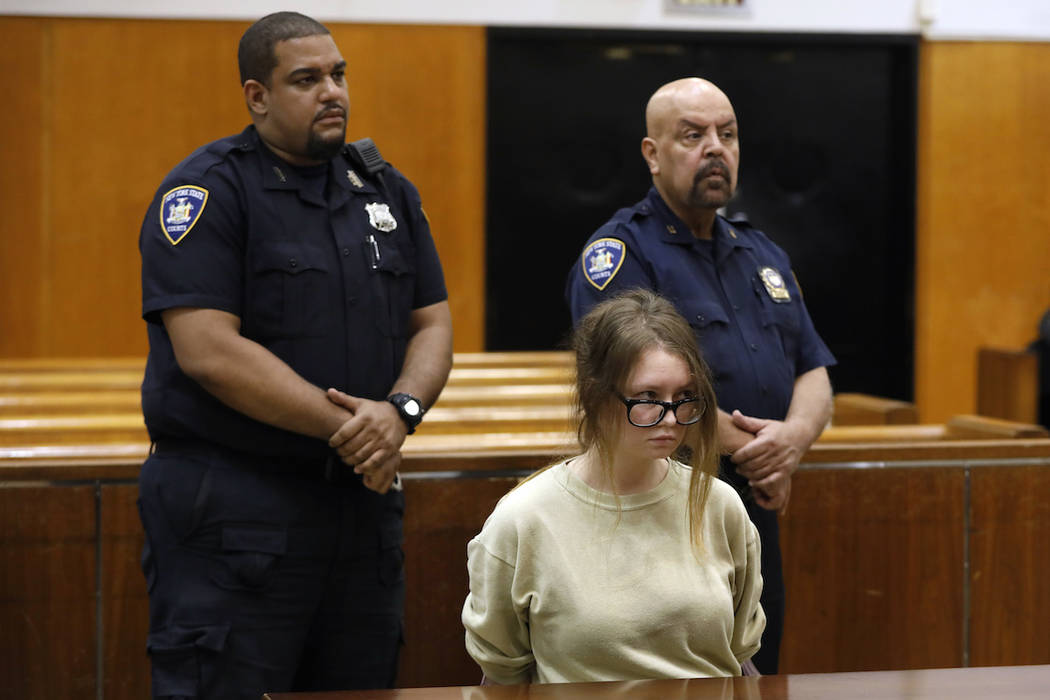 In this Oct. 30, 2018 file photo, Anna Sorokin appears in New York State Supreme Court on grand larceny charges. (AP Photo/Richard Drew, File)