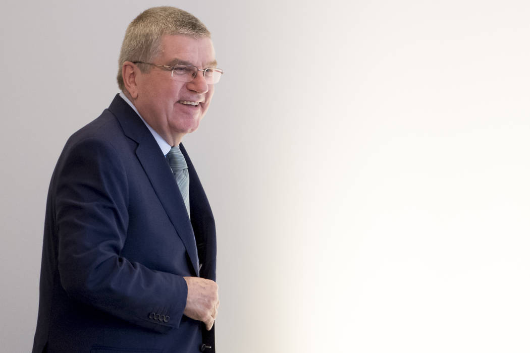 International Olympic Committee (IOC) president Thomas Bach from Germany arrives at the opening of the first day of the executive board meeting of the International Olympic Committee (IOC), in Lau ...