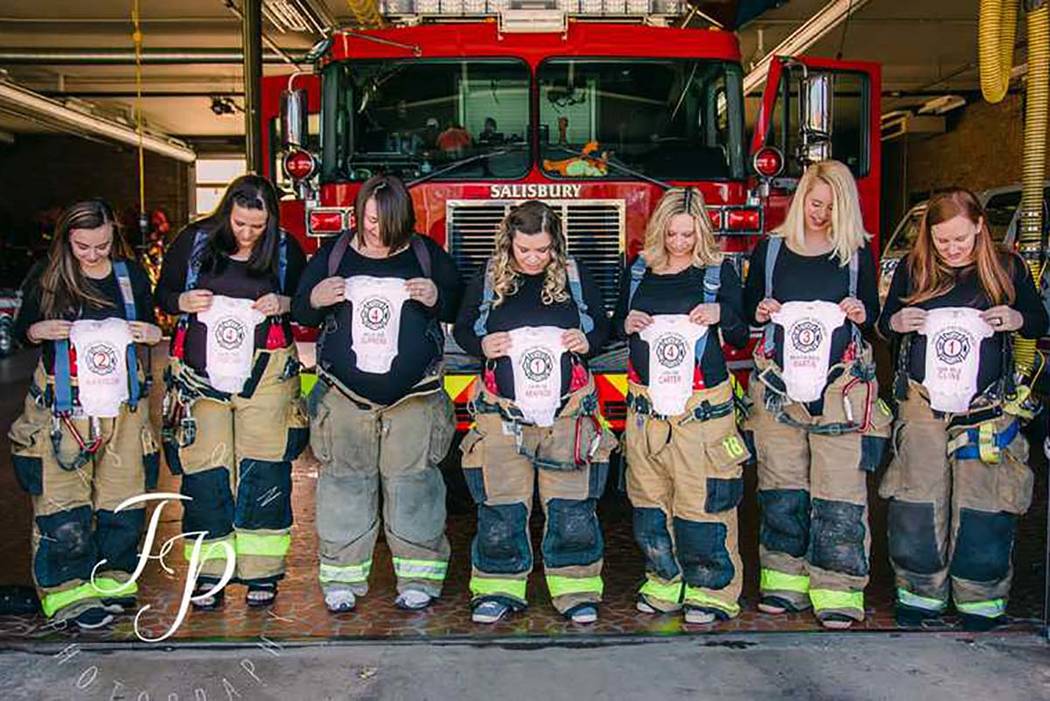 The pregnant wives of Salisbury Fire Department firefighters. (Flashpoint Photography)