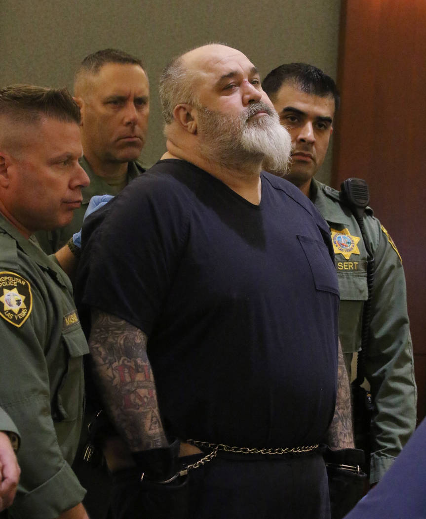 Gregory Ganci appears in court at the Regional Justice Center on Thursday, March. 28, 2019, in ...