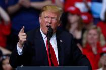 President Donald Trump speaks during a rally in Grand Rapids, Mich., Thursday, March 28, 2019. ...