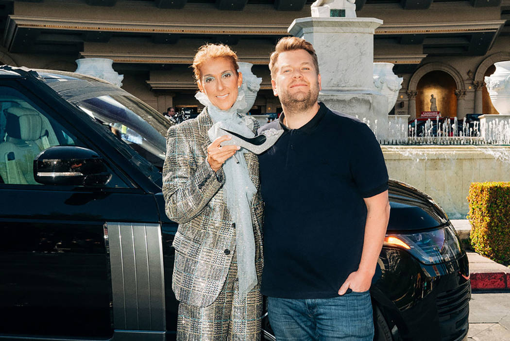 "Carpool Karaoke" with Celine Dion on ":The Late Late Show with James Corden." (Terence Patrick ...